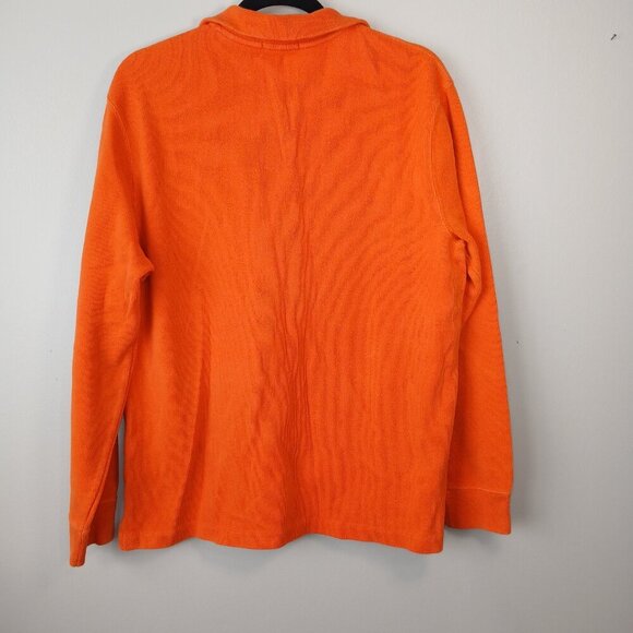 MEN'S POLO BY RALPH LAUREN 1\4 ZIP PULLOVER, ORANGE , SIZE LARGE - Picture 4 of 6
